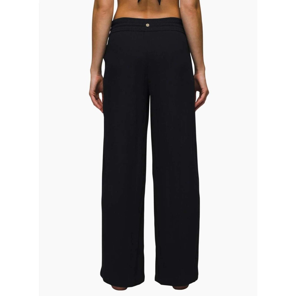Prana Black Pull-On Pants with Logo Button